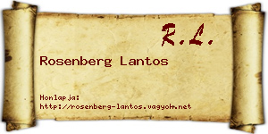 Rosenberg Lantos névjegykártya